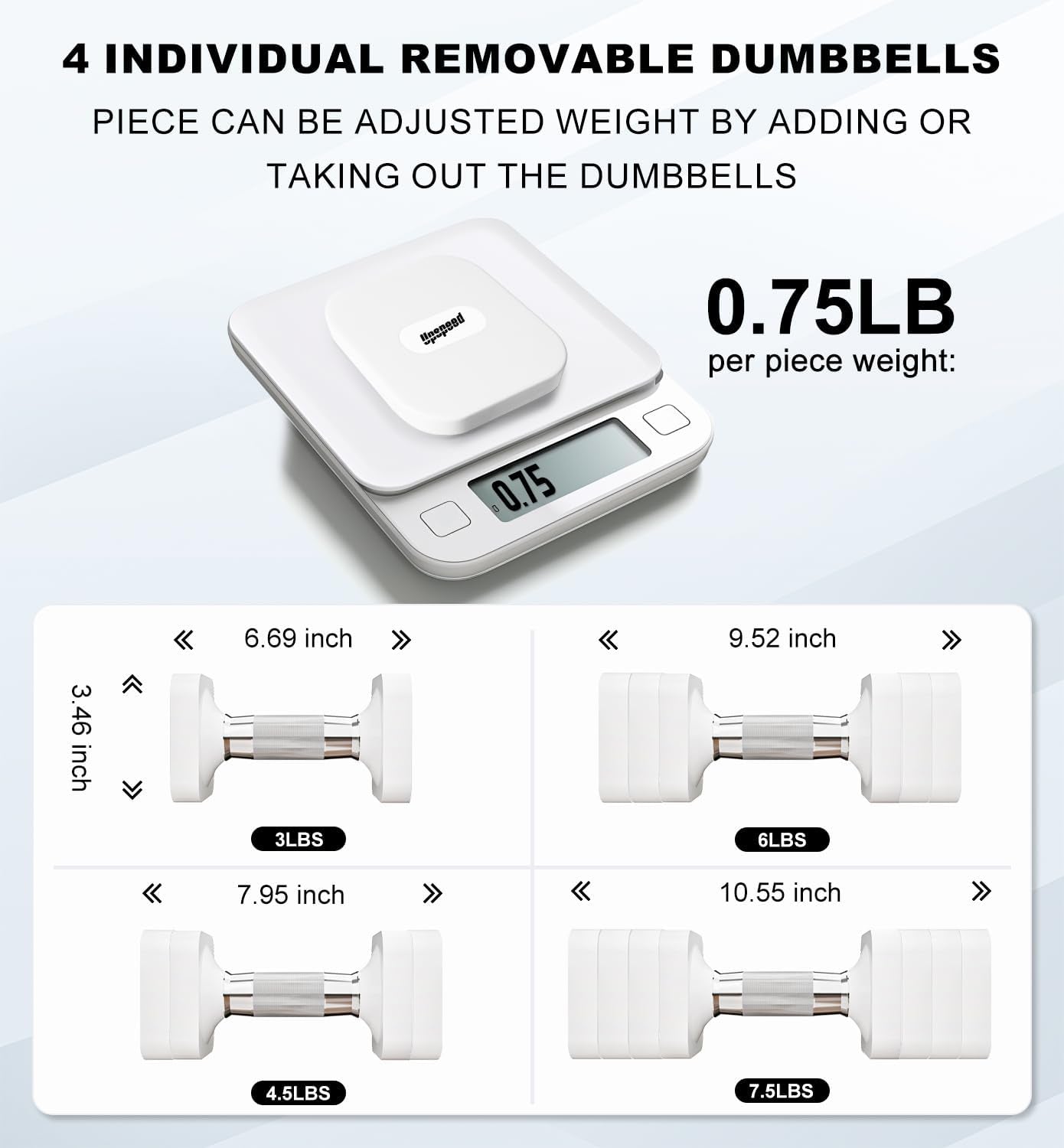 15LB 20LB 40LB 50LB Adjustable Dumbbell Set Free Weights Dumbbells Set for Women Men Hand Weights Sets Adjust Dumbbell Weight Sets for Home Gym Exercise Workout Strength Training Equipments